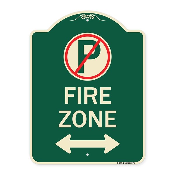 Signmission Fire Zone Heavy-Gauge Aluminum Architectural Sign, 24" x 18", G-1824-23975 A-DES-G-1824-23975 - main